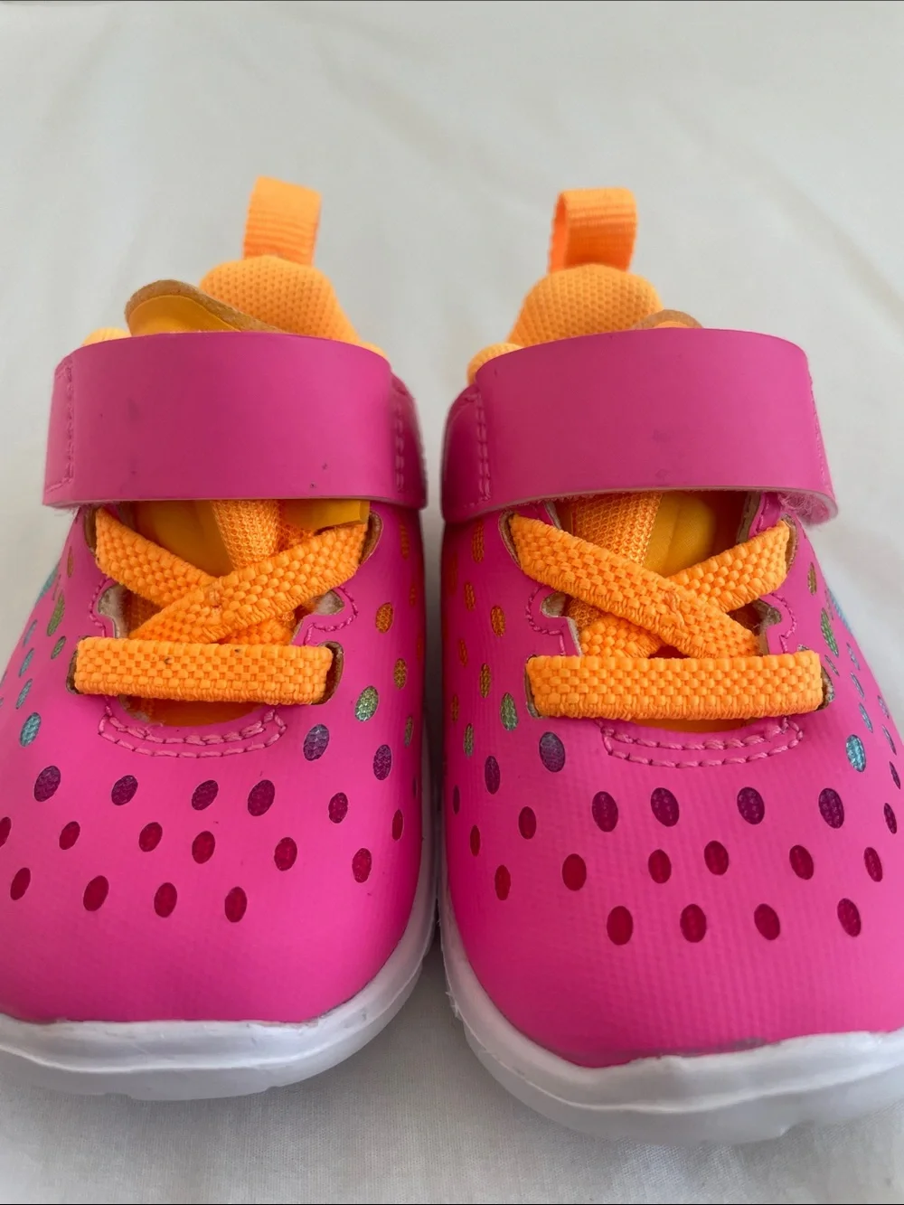 Nike Kids Pink and Orange Lightweight Sneakers